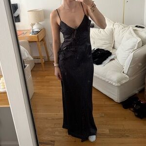 Lioness About a Girl Maxi Dress - Onyx Polka Dot Dress